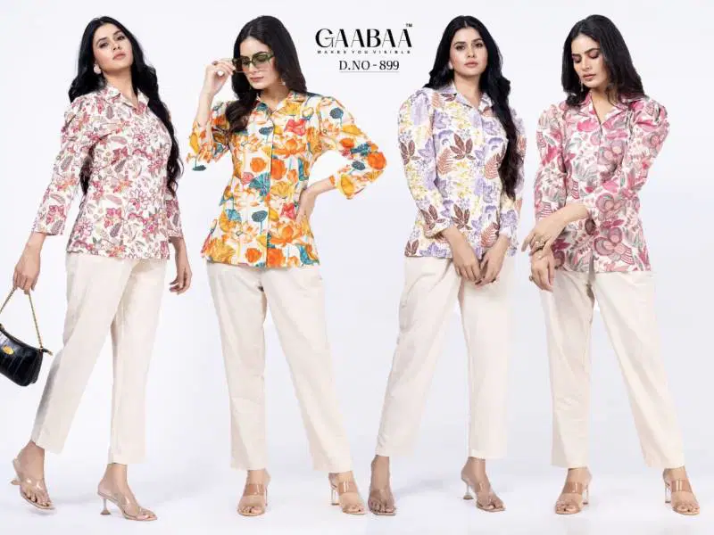 Gaabaa 899 Cotton Flex Printed Shirt Co Ord Set Wholesaler In Delhi